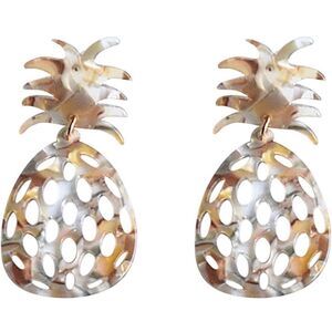 Amrita Singh | Tortoise Acetate Pineapple Earrings | 2.25” Drop